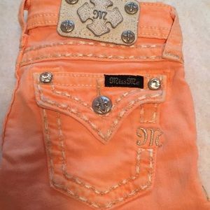 Miss Me Orange Bermuda Shorts